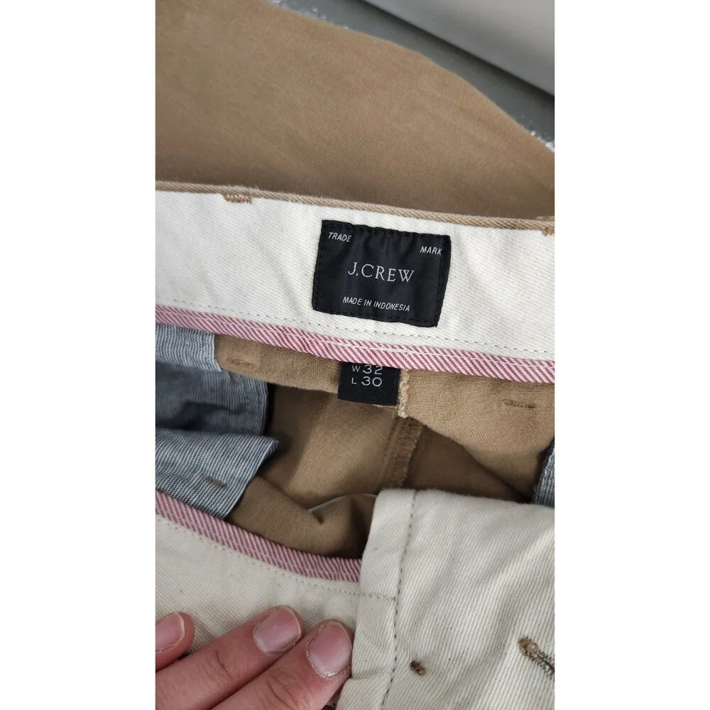 J. Crew Men's 32X30 Tan Khaki Chino Tapered Fit Pants‎ Dress Casual Cotton
